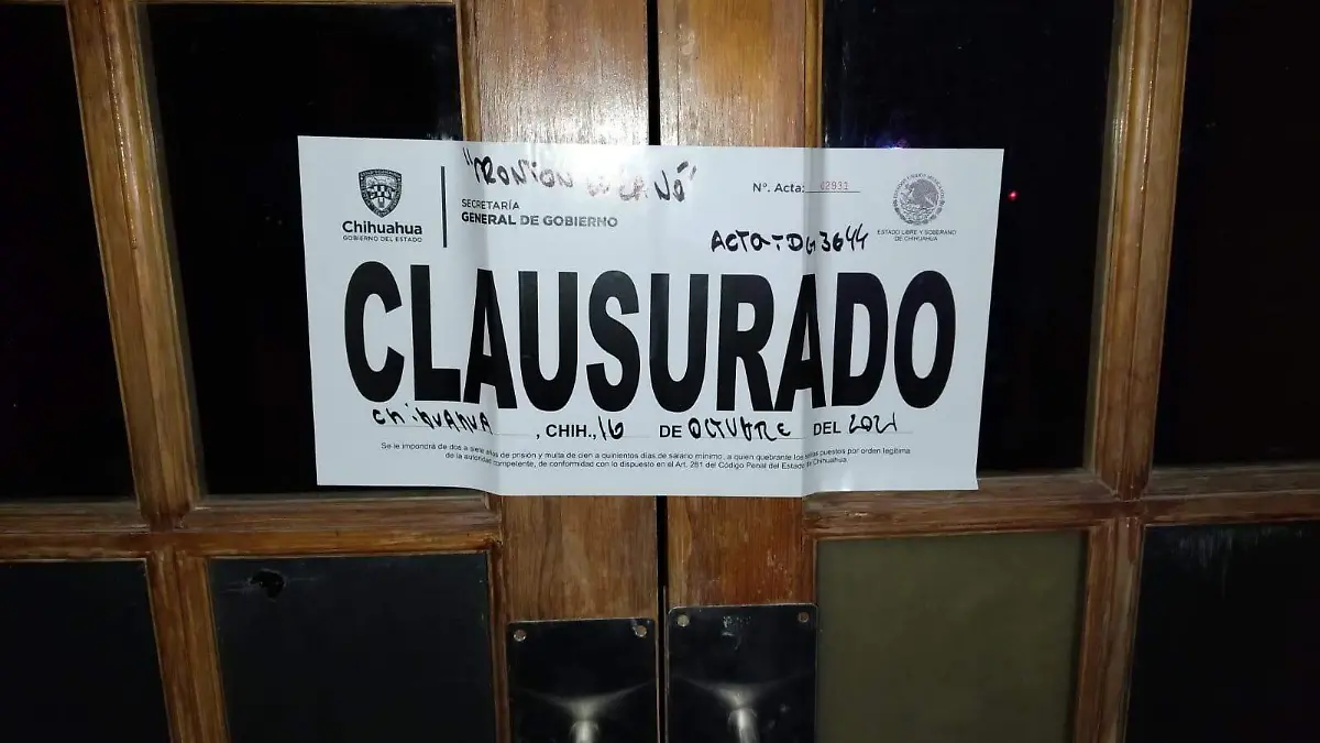 clausura de establecimiento